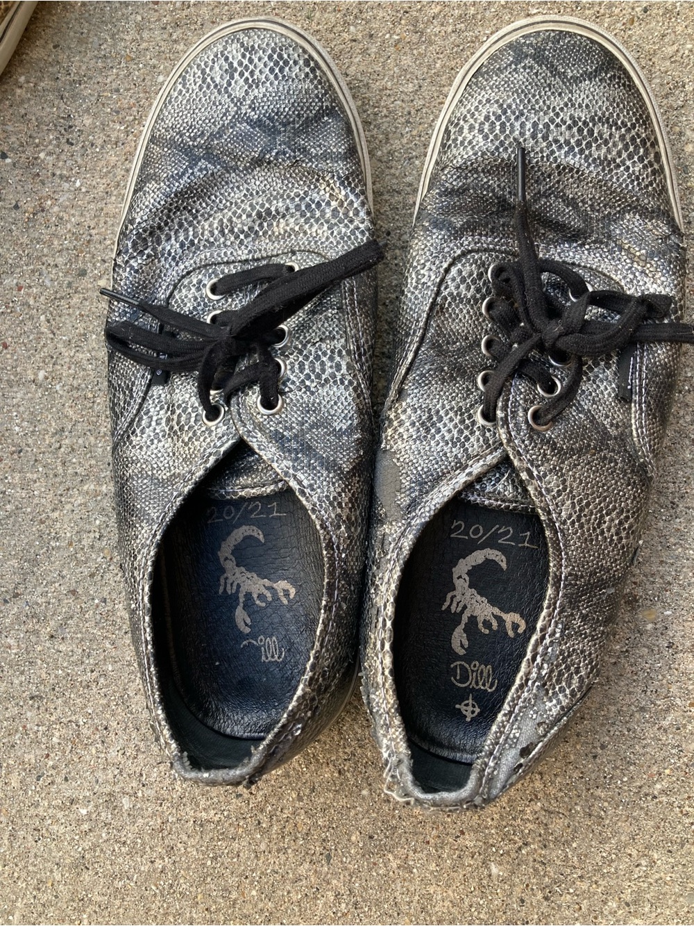 Vans Men's Silver Snake-Print Low-Top Sneakers